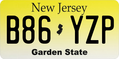 NJ license plate B86YZP