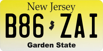 NJ license plate B86ZAI
