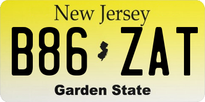 NJ license plate B86ZAT