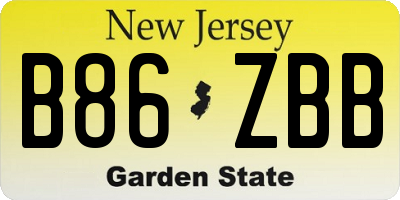 NJ license plate B86ZBB