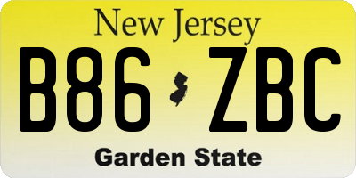 NJ license plate B86ZBC