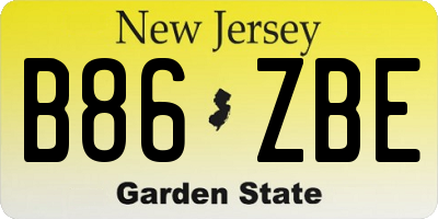 NJ license plate B86ZBE