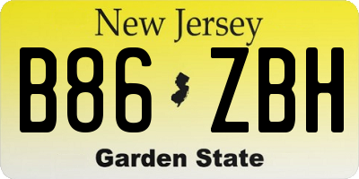 NJ license plate B86ZBH