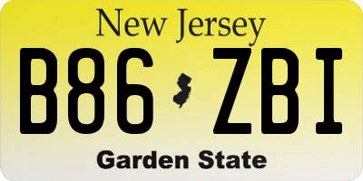 NJ license plate B86ZBI