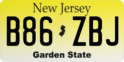 NJ license plate B86ZBJ