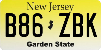 NJ license plate B86ZBK