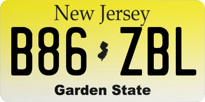 NJ license plate B86ZBL