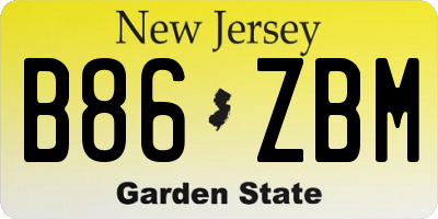 NJ license plate B86ZBM