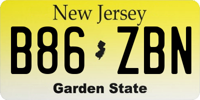 NJ license plate B86ZBN