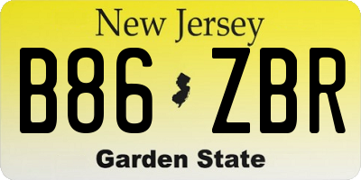 NJ license plate B86ZBR