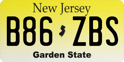 NJ license plate B86ZBS