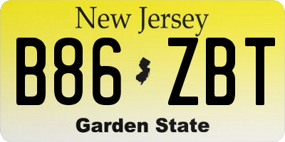 NJ license plate B86ZBT