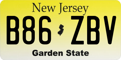 NJ license plate B86ZBV