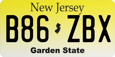 NJ license plate B86ZBX