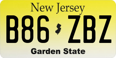 NJ license plate B86ZBZ