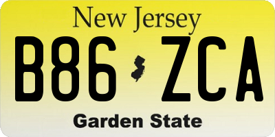 NJ license plate B86ZCA