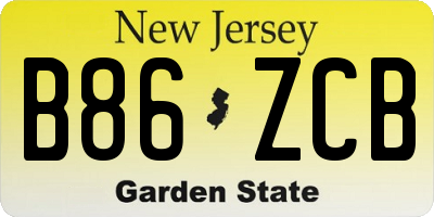 NJ license plate B86ZCB