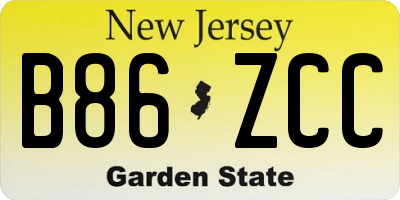 NJ license plate B86ZCC