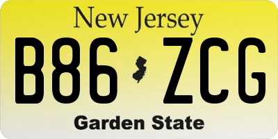 NJ license plate B86ZCG