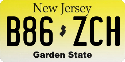 NJ license plate B86ZCH