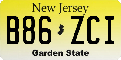 NJ license plate B86ZCI