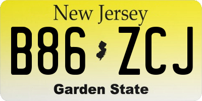 NJ license plate B86ZCJ