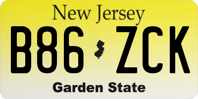 NJ license plate B86ZCK