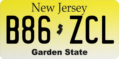 NJ license plate B86ZCL