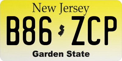 NJ license plate B86ZCP