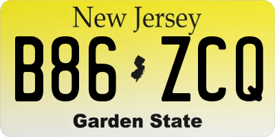 NJ license plate B86ZCQ