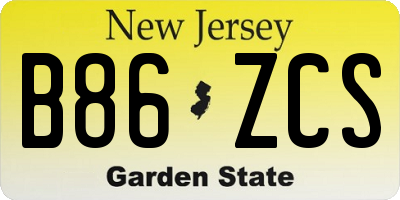NJ license plate B86ZCS