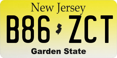 NJ license plate B86ZCT