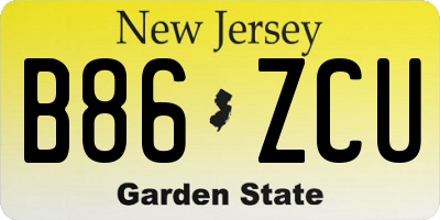 NJ license plate B86ZCU