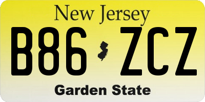 NJ license plate B86ZCZ