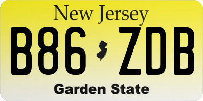NJ license plate B86ZDB