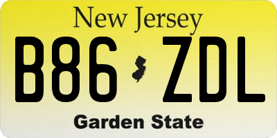 NJ license plate B86ZDL