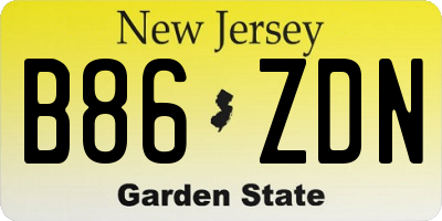 NJ license plate B86ZDN