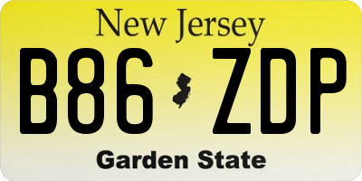 NJ license plate B86ZDP
