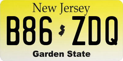 NJ license plate B86ZDQ