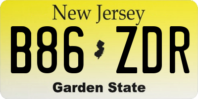 NJ license plate B86ZDR