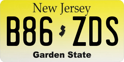 NJ license plate B86ZDS
