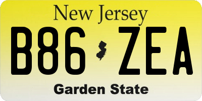 NJ license plate B86ZEA