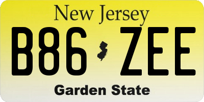 NJ license plate B86ZEE