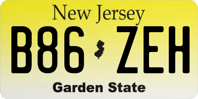 NJ license plate B86ZEH