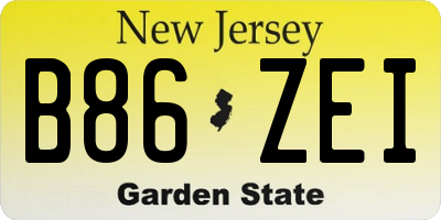 NJ license plate B86ZEI