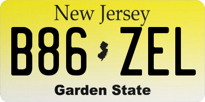 NJ license plate B86ZEL