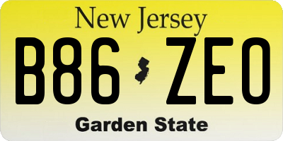 NJ license plate B86ZEO