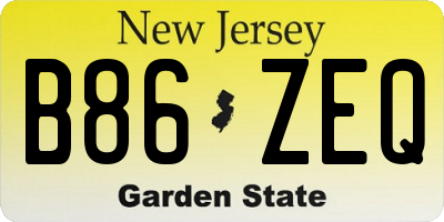 NJ license plate B86ZEQ