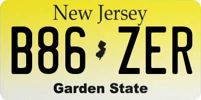 NJ license plate B86ZER