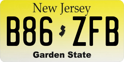 NJ license plate B86ZFB